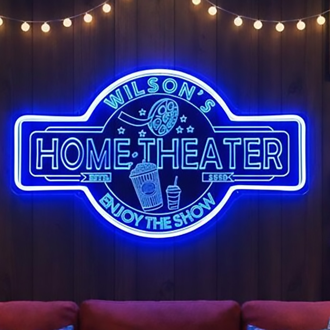 Home Cinema Decor - Custom Home Theater Neon Sign Personalized