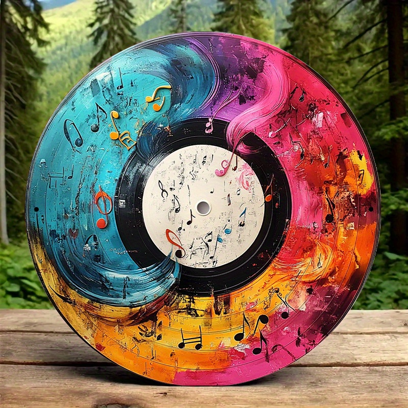 Home Cinema Decor - 12-Inch Vibrant Vinyl Record Art with