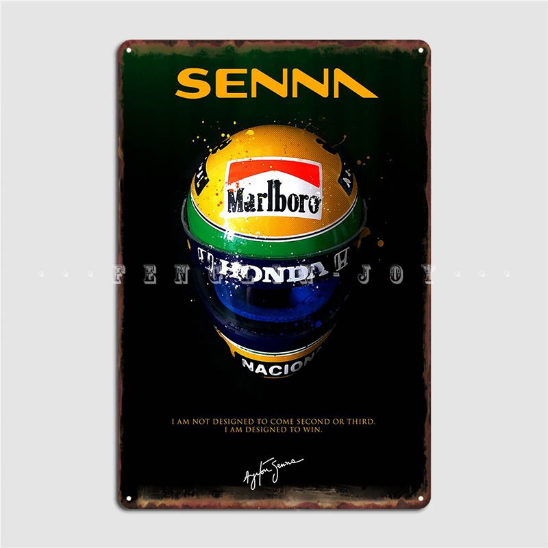 Home Cinema Quotes - Senna Quote Minimalist Metal Plaque Poster