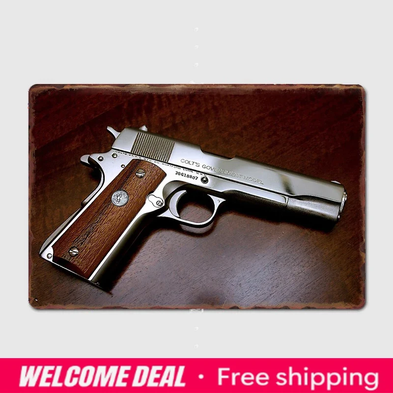 Home Cinema Room Design - Colt 1911 Classic Design Metal Sign