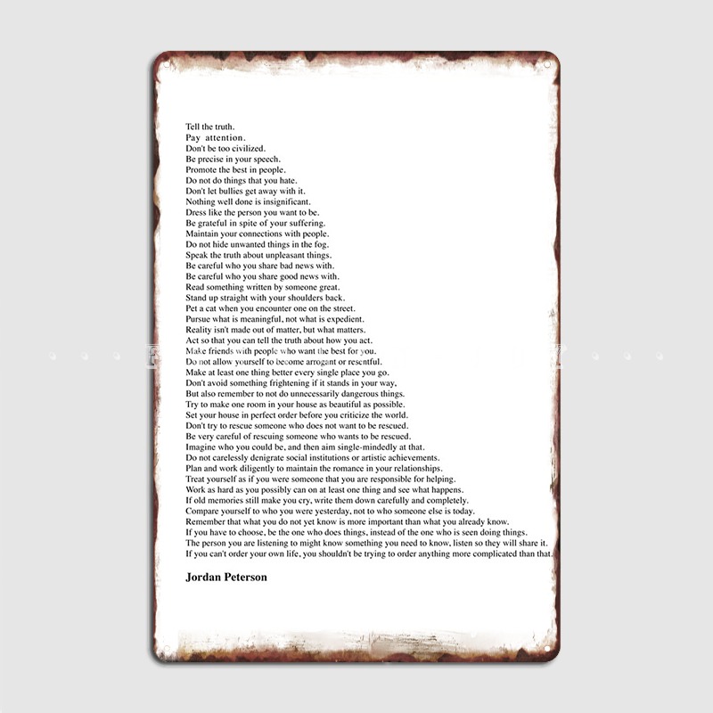 Home Cinema Quotes - Jordan Peterson Quotes Metal Sign Cinema