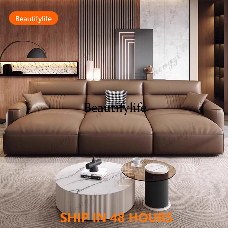 Home Cinema Room Design - 03 A68 Genuine Leather Living Room