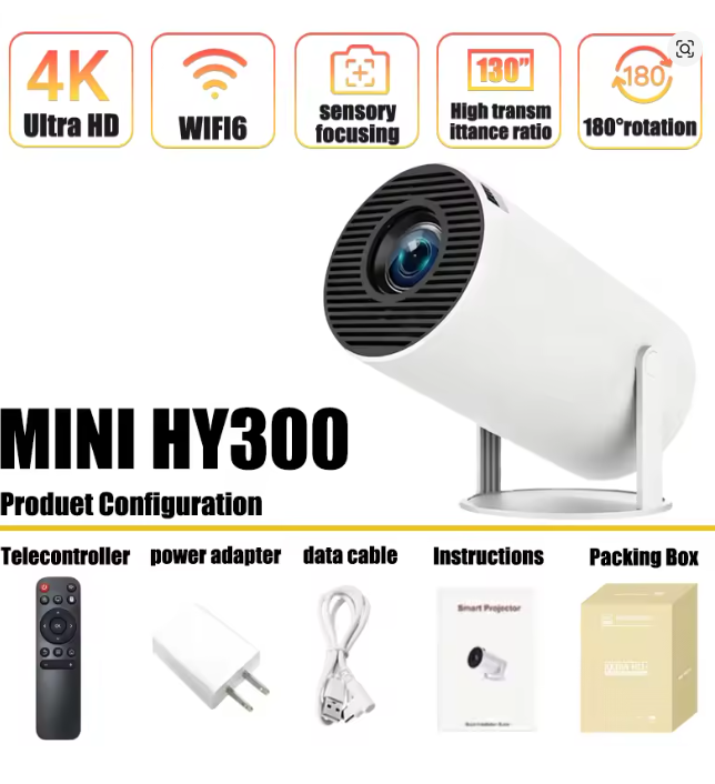 Mini HY300 Portable Projector  - Home Cinema Setup 评论和价格