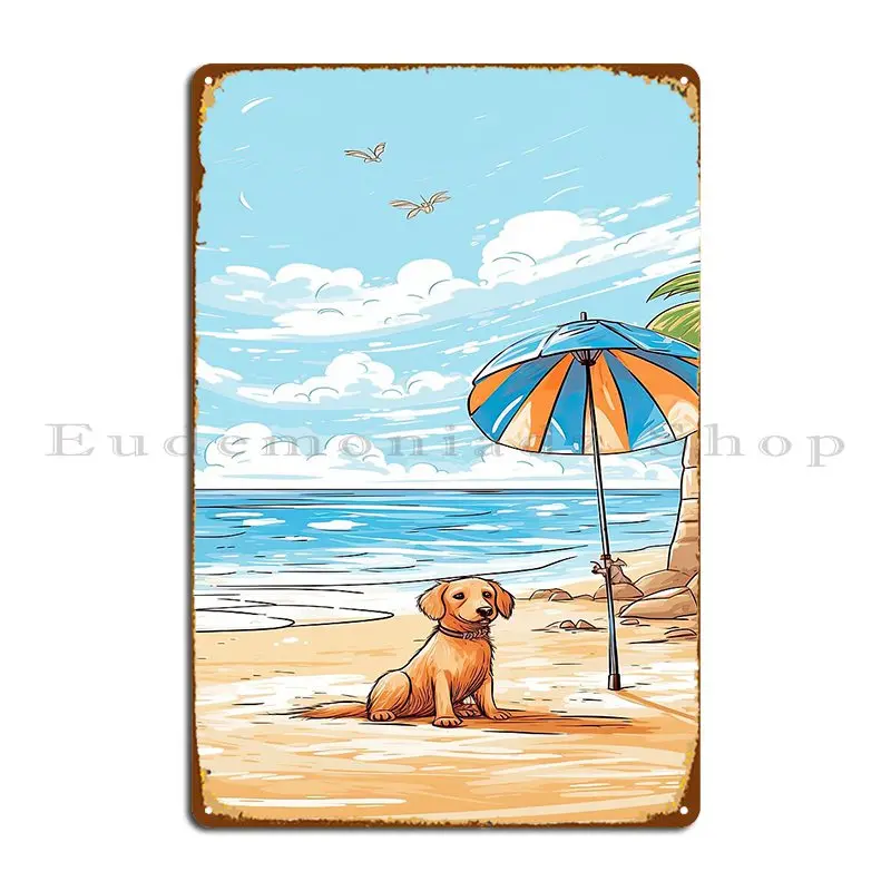 Sunny Day Beach Dog Metal Sign - Home Cinema Today 评论和价格